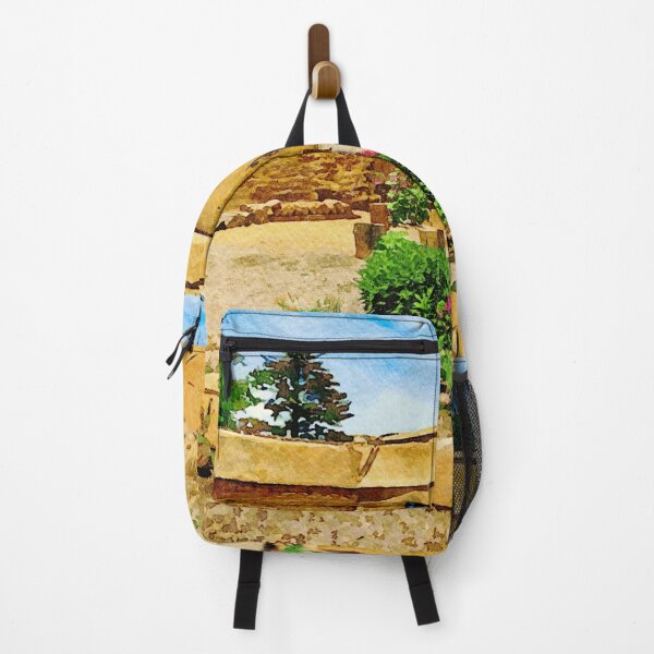 Item preview, Charming adobe courtyard in watercolor depicting Taos, New Mexico designed and sold by GestaltImagery.