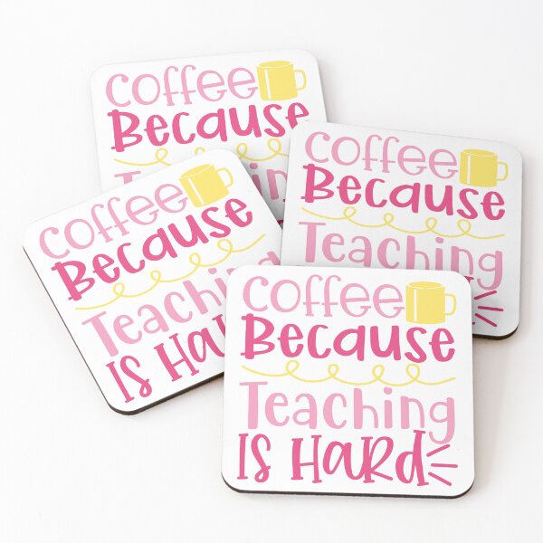 Item preview, Coffee Because Teaching Is Hard - Fun Teacher Graphic designed and sold by TeesHearts100.