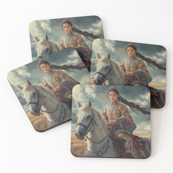 Item preview, Regal Majesty: Mongolian Queen on Horseback designed and sold by ArtVibeCo.