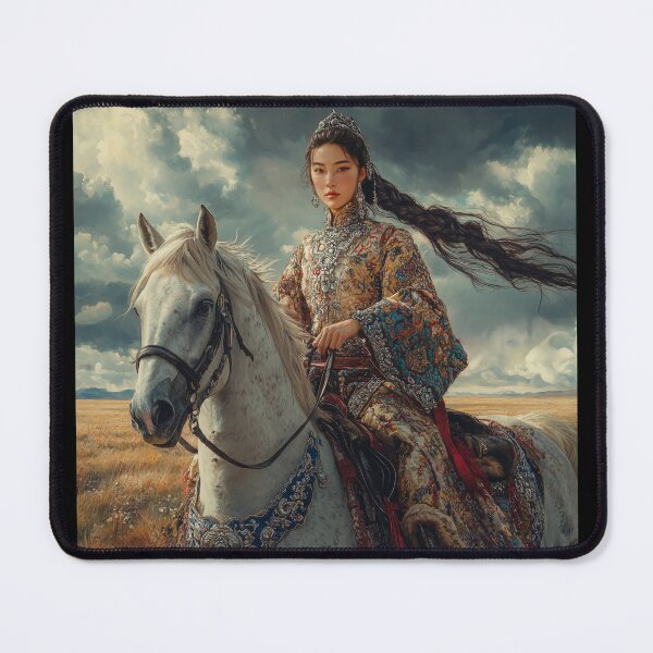Item preview, Regal Majesty: Mongolian Queen on Horseback designed and sold by ArtVibeCo.