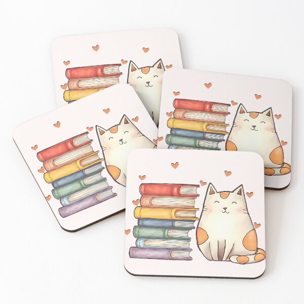 Item preview, Stack of books with a cat  designed and sold by Shiningsticker8.