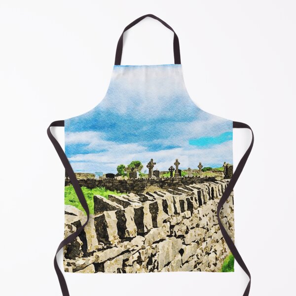 Item preview, Watercolor painting of a historic cemetery on Inishmore, Aran Islands designed and sold by GestaltImagery.