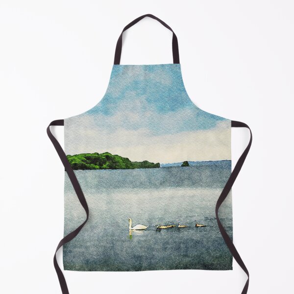 Item preview, Serene watercolor of swans on Lough Leane in County Kerry, Ireland designed and sold by GestaltImagery.