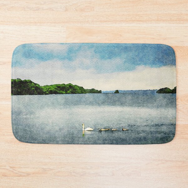 Item preview, Serene watercolor of swans on Lough Leane in County Kerry, Ireland designed and sold by GestaltImagery.