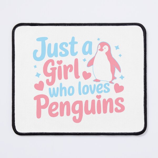 Item preview, Just A Girl Who Loves Penguins! Funny Pink And Blue Penguin designed and sold by PMCreative.