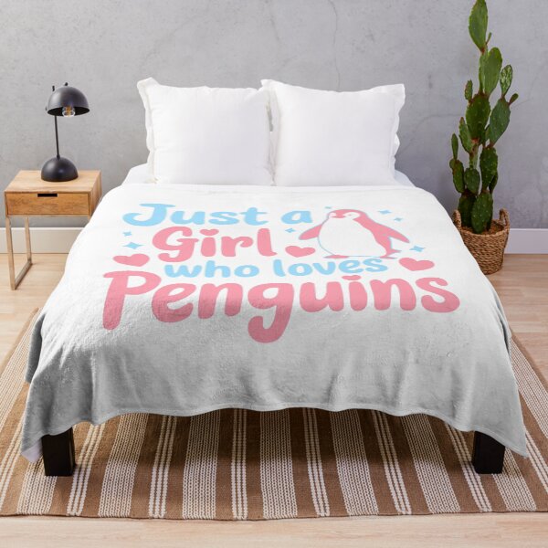 Item preview, Just A Girl Who Loves Penguins! Funny Pink And Blue Penguin designed and sold by PMCreative.