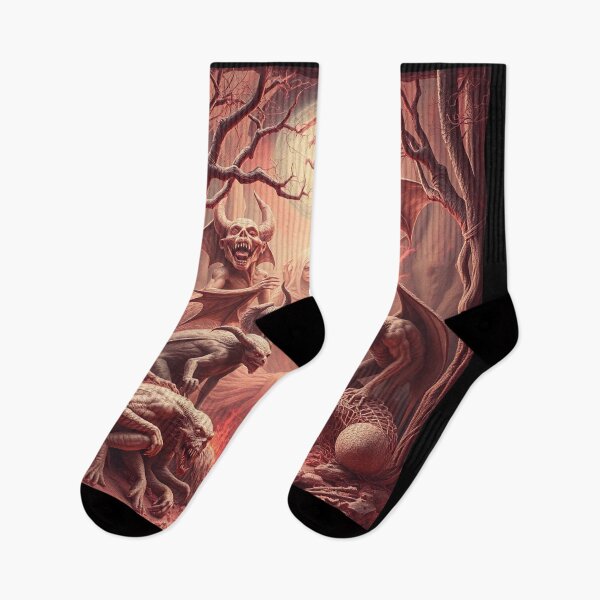 Item preview, The Denizen Demons of Hell a Hellscape classical painting designed and sold by Vintage Designs +.
