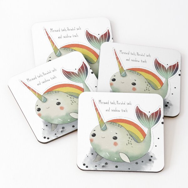 Item preview, Cute watercolor Narwhal with a rainbow designed and sold by SimoesArtistry.