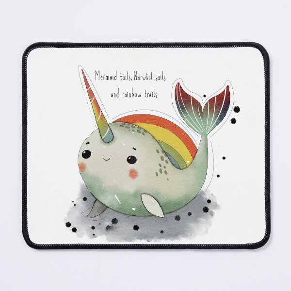Item preview, Cute watercolor Narwhal with a rainbow designed and sold by SimoesArtistry.