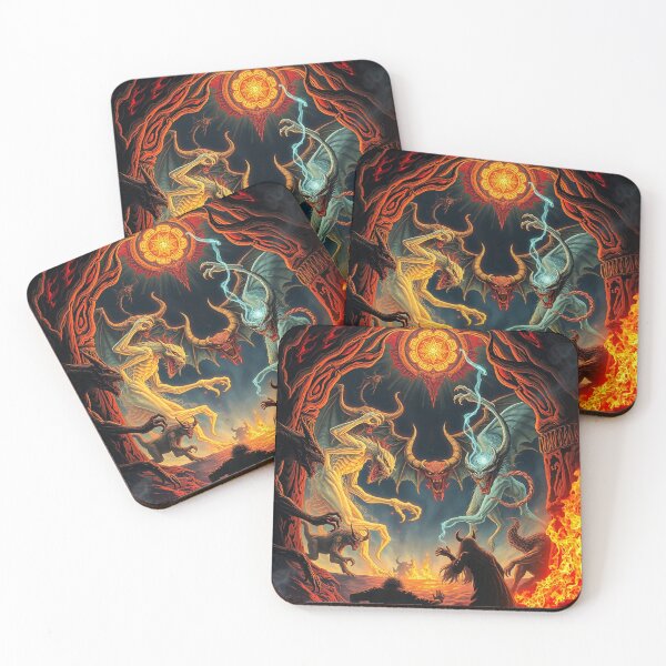 Item preview, The Denizen Demons of Hell a Hellscape classical painting designed and sold by Vintage Designs +.
