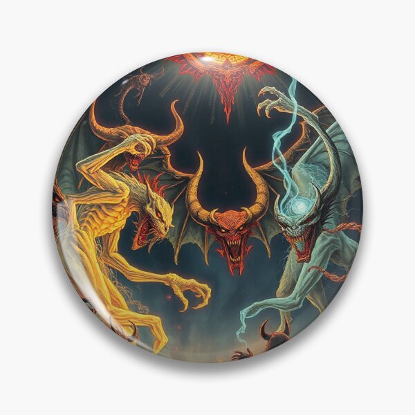 Item preview, The Denizen Demons of Hell a Hellscape classical painting designed and sold by Vintage Designs +.