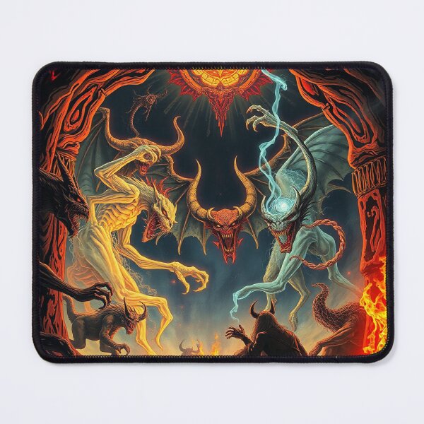 Item preview, The Denizen Demons of Hell a Hellscape classical painting designed and sold by Vintage Designs +.