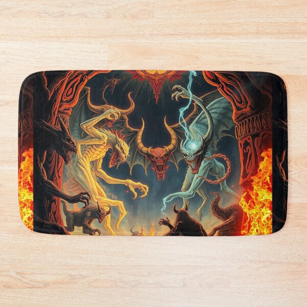 Item preview, The Denizen Demons of Hell a Hellscape classical painting designed and sold by Vintage Designs +.