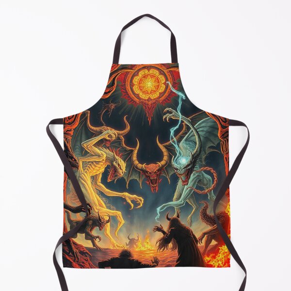 Item preview, The Denizen Demons of Hell a Hellscape classical painting designed and sold by Vintage Designs +.