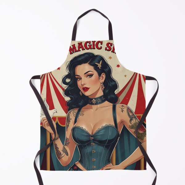 Item preview,  The Magic Show rustic Magic Circus Poster with beautiful Tattooed Girl designed and sold by Vintage Designs +.