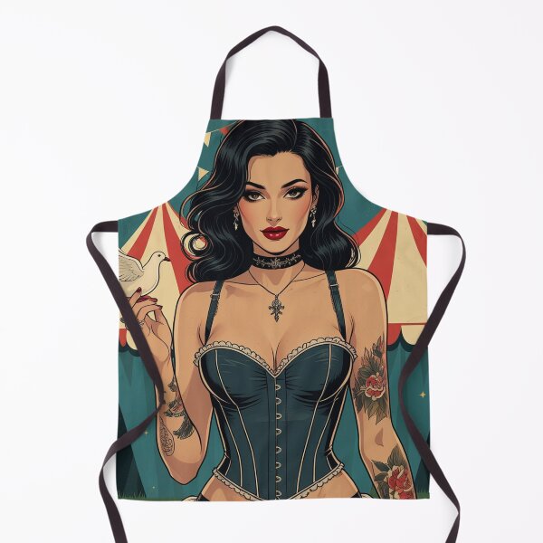 Item preview, The Magic Show rustic Magic Circus Poster with beautiful Tattooed Girl designed and sold by Vintage Designs +.