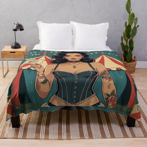 Item preview, The Magic Show rustic Magic Circus Poster with beautiful Tattooed Girl designed and sold by Vintage Designs +.
