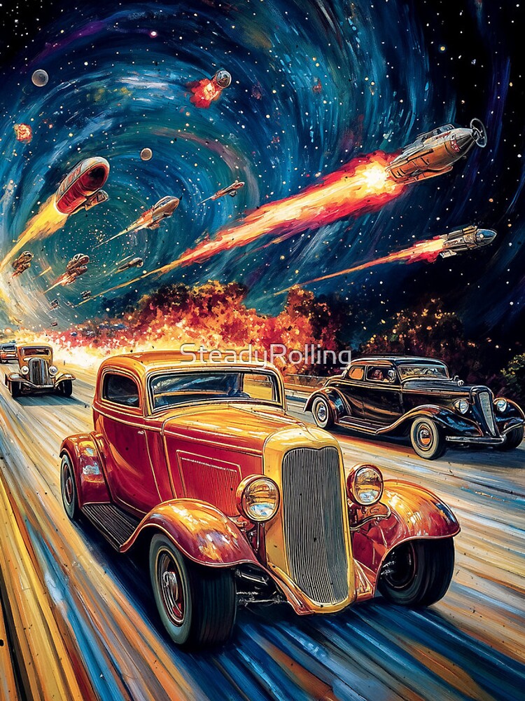 Thumbnail 4 of 4, iPhone Case, SPACE RODS – Cosmic Speed designed and sold by SteadyRolling.
