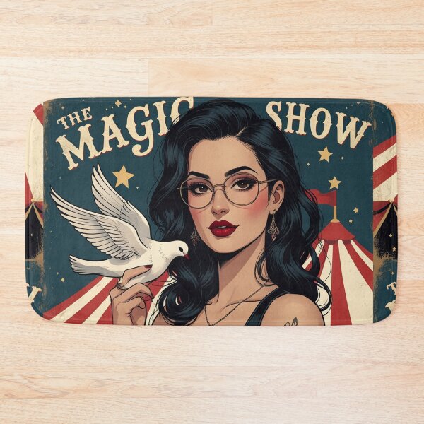 Item preview,  The Magic Show rustic Magic Circus Poster with beautiful Tattooed Girl designed and sold by Vintage Designs +.