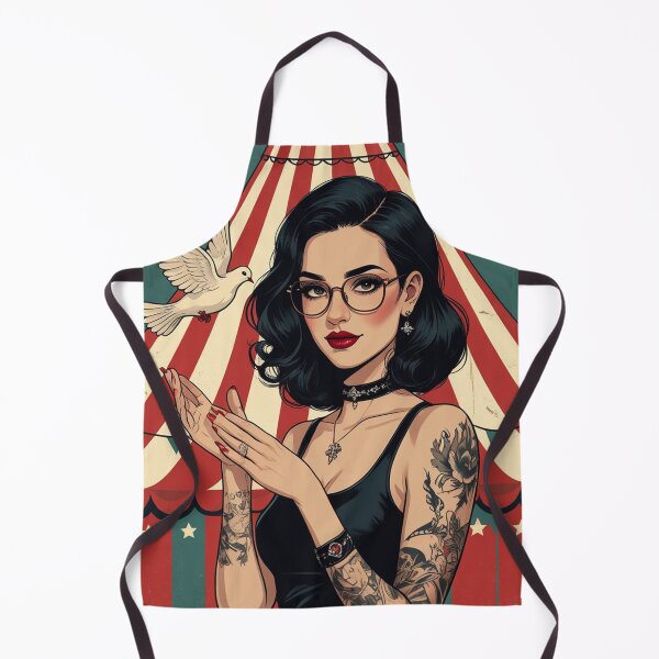 Item preview,  The Magic Show rustic Magic Circus Poster with beautiful Tattooed Girl designed and sold by Vintage Designs +.