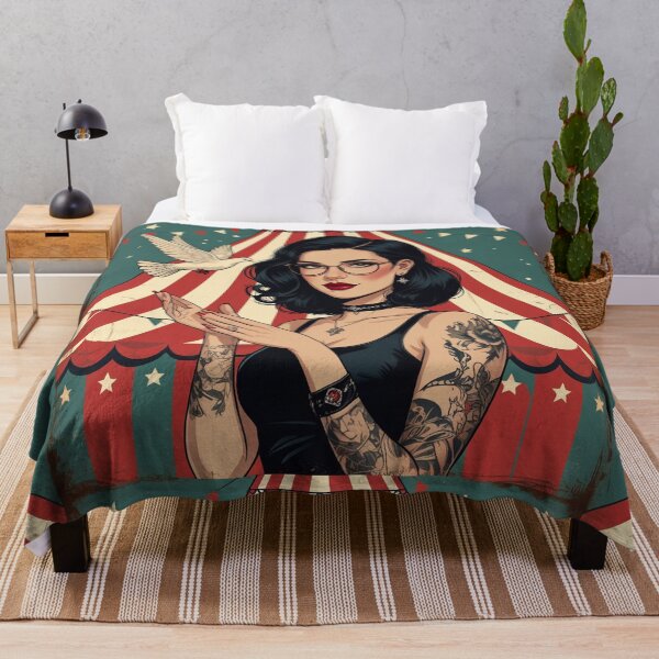 Item preview, The Magic Show rustic Magic Circus Poster with beautiful Tattooed Girl designed and sold by Vintage Designs +.