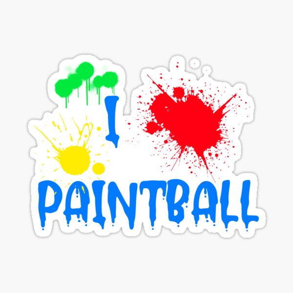 Vista previa del artículo con la obra «Amo el paintball», diseñado y vendido por pixelatedthread.