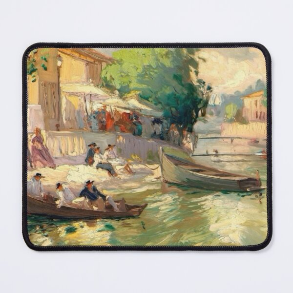 Item preview, Impressionist River Scene Painting | Southern France & Leisure by the Water designed and sold by CARRAANN.