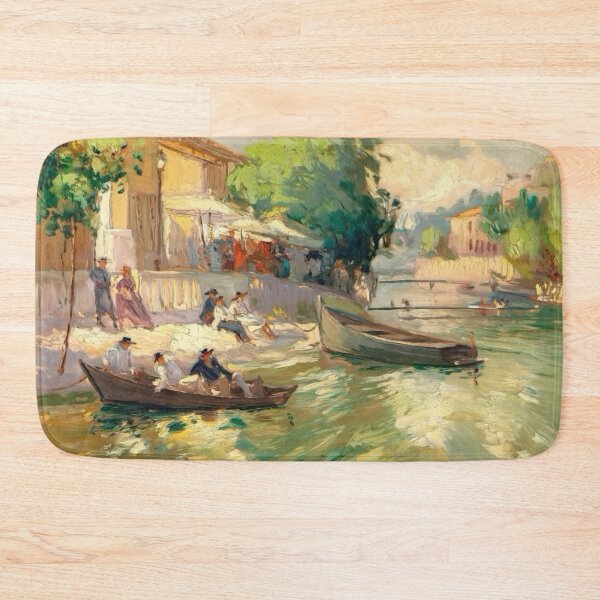 Item preview, Impressionist River Scene Painting | Southern France & Leisure by the Water designed and sold by CARRAANN.