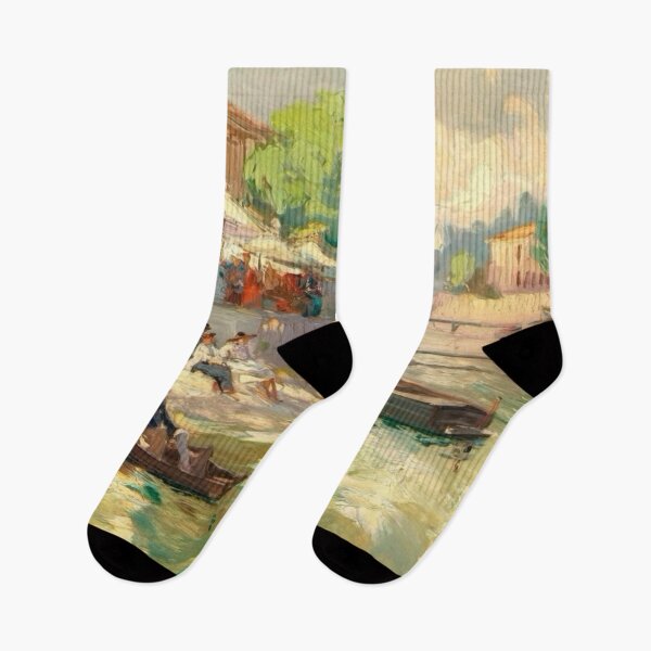 Item preview, Impressionist River Scene Painting | Southern France & Leisure by the Water designed and sold by CARRAANN.