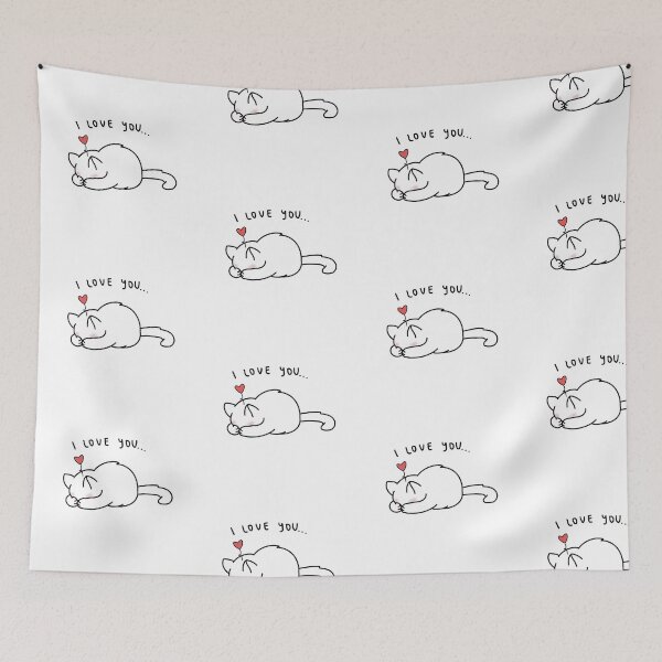 Item preview, Cute White Cat I Love You designed and sold by LiberumAqua.
