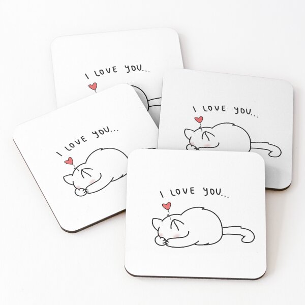 Item preview, Cute White Cat I Love You designed and sold by LiberumAqua.