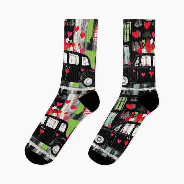 Item preview, Valentine's Day in London - Vintage Black Taxi and Iconic Red Phone Booth with Whimsical Hearts designed and sold by OlfactoART Studio.