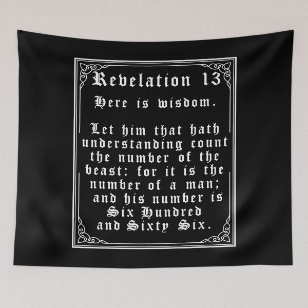 Item preview, Revelation 13, Bible Quote, The Beast, Devil, 666, Occult Quotation designed and sold by Proverbial Wisdom Design.