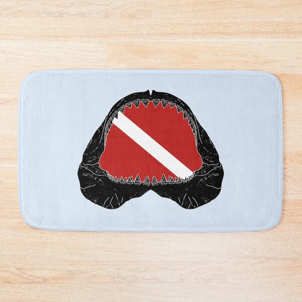Item preview, SCUBA DIVE FLAG GREAT WHITE JAWS-black designed and sold by BEATRIZ ABAITUA.