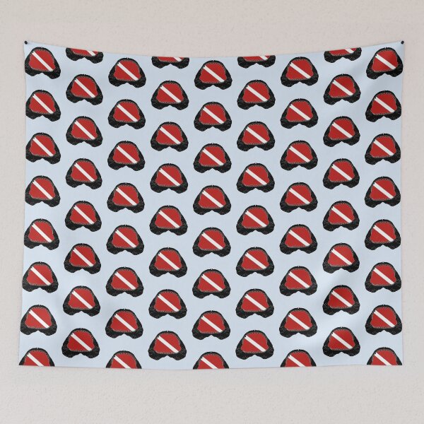 Item preview, SCUBA DIVE FLAG GREAT WHITE JAWS-black designed and sold by BEATRIZ ABAITUA.