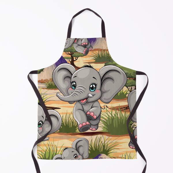 Item preview, Elephant Baby Jumping Happy in African Savannah designed and sold by BluedarkArt.