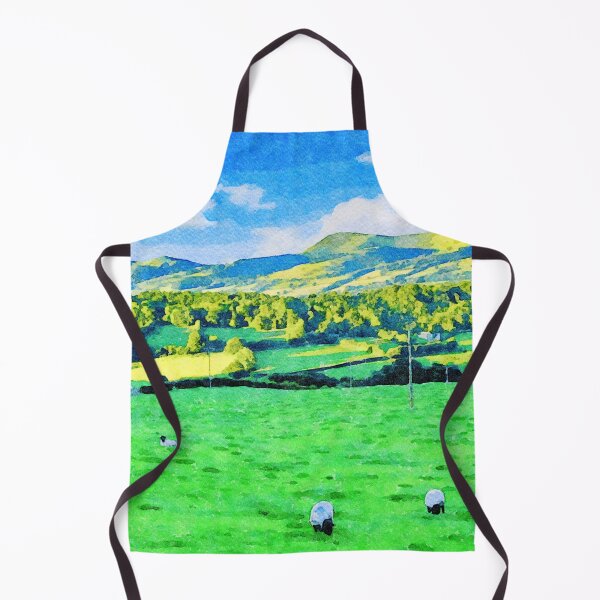 Item preview, Watercolor landscape of Clwydian Range and Dee Valley in Wales designed and sold by GestaltImagery.