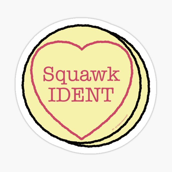 Item preview, Squawk IDENT Love Heart Luggage Sticker (Improved Quality) designed and sold by threetangotango.