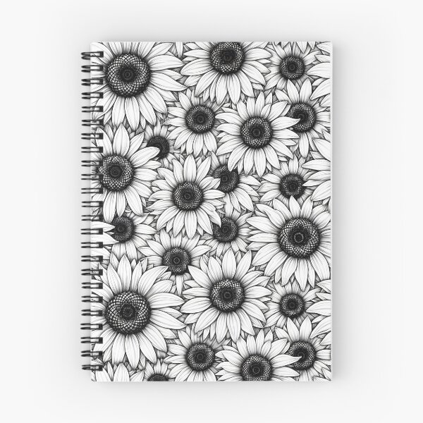 Item preview, Black and white Sunflowers pattern, Sunflowers pattern sunflower lover seamless black and white designed and sold by Collagedream.