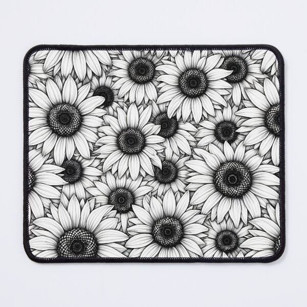 Item preview, Black and white Sunflowers pattern, Sunflowers pattern sunflower lover seamless black and white designed and sold by Collagedream.