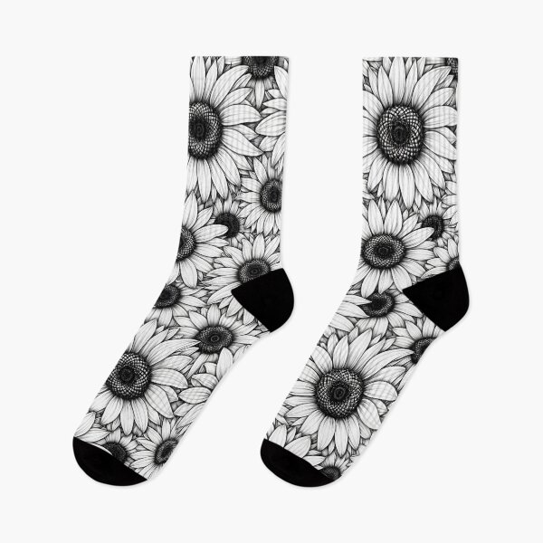 Item preview, Black and white Sunflowers pattern, Sunflowers pattern sunflower lover seamless black and white designed and sold by Collagedream.