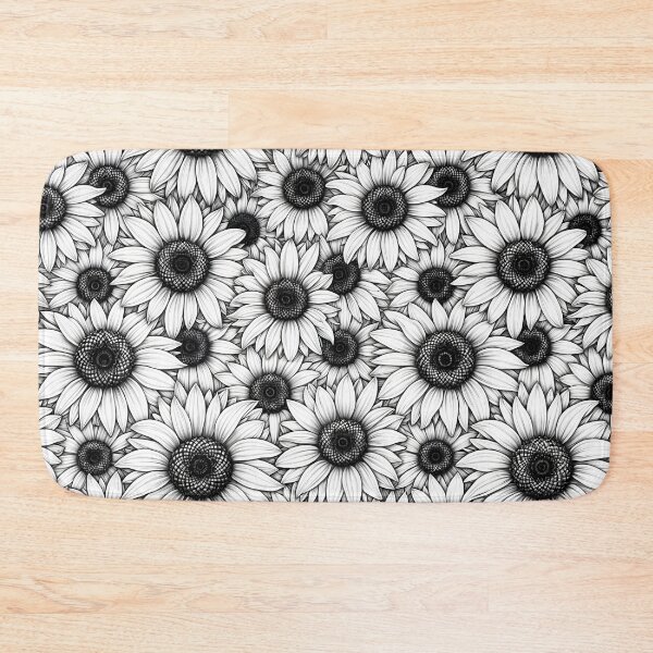 Item preview, Black and white Sunflowers pattern, Sunflowers pattern sunflower lover seamless black and white designed and sold by Collagedream.