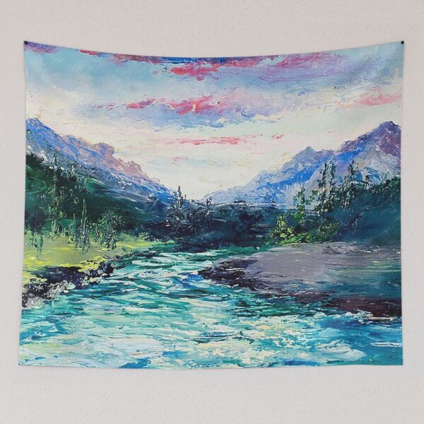 Item preview, Vintage River Landscape designed and sold by tomorrowsart.