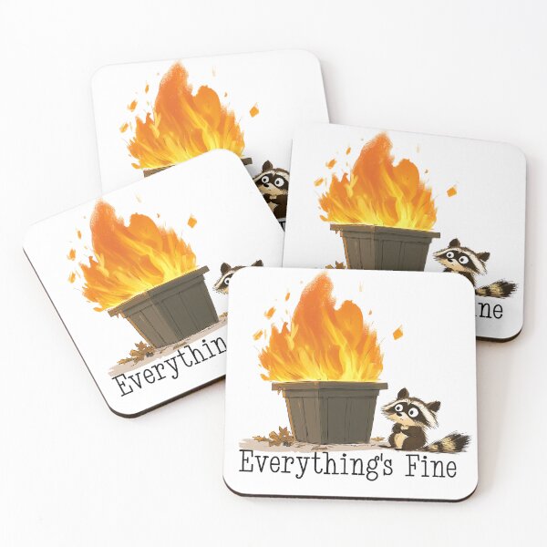 Item preview, Everything's Fine Dumpster Fire Raccoon  designed and sold by ColorFlowArt.
