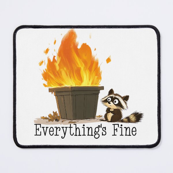 Item preview, Everything's Fine Dumpster Fire Raccoon  designed and sold by ColorFlowArt.