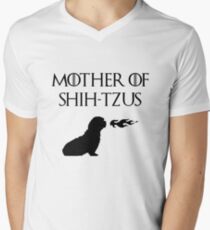 Mother of Shih-tzus (Black) Men's V-Neck T-Shirt