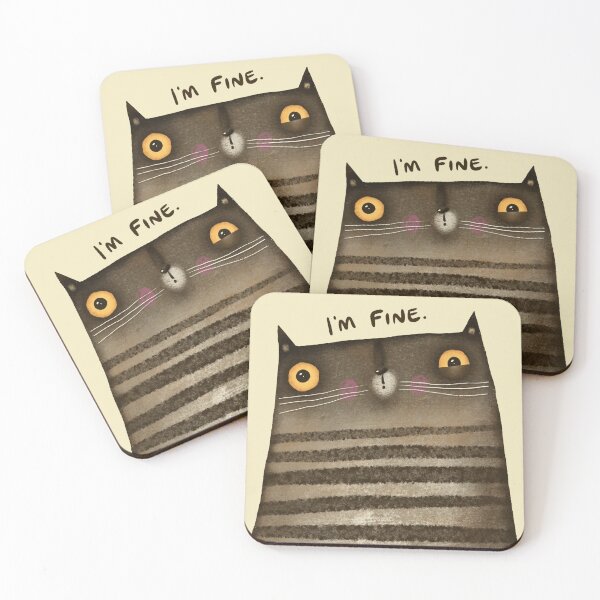 Item preview, I'm Fine Twitchy Tabby Cat designed and sold by poket.piktures.