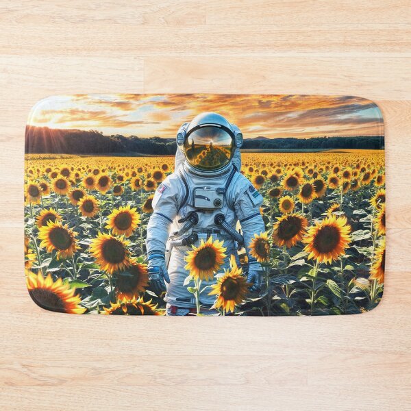 Item preview, Astronaut in Sunflower field. The untold story of an astronaut journey to a far-off planet, cute astronaut, cosmonaut, moon, star, constellation Mask designed and sold by Collagedream.