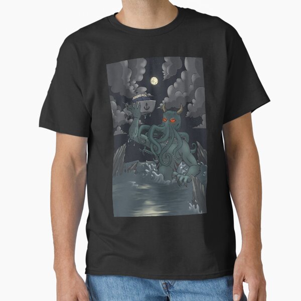 Item preview, Cthulhu Monster in the Moonlight designed and sold by HBOriginalsArt.