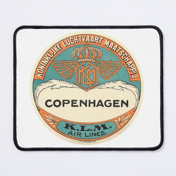 Item preview, KLM Airlines Vintage  luggage decal - Copenhagen designed and sold by PIXEL POP DESIGNS - Beyond the Norm!.
